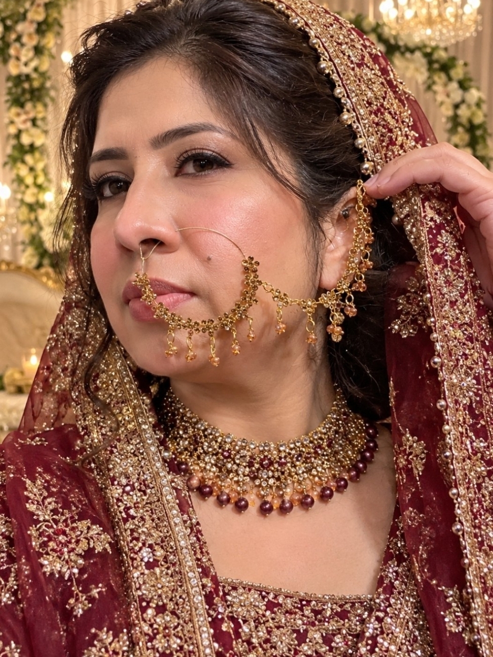 Gold Bridal Nose Ring (Nath)  - Women Jewelry -wedding Jewelry
